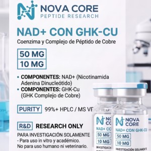 Protocolo de péptidos de investigación NAD+ y GHK-Cu en viales para laboratorio México